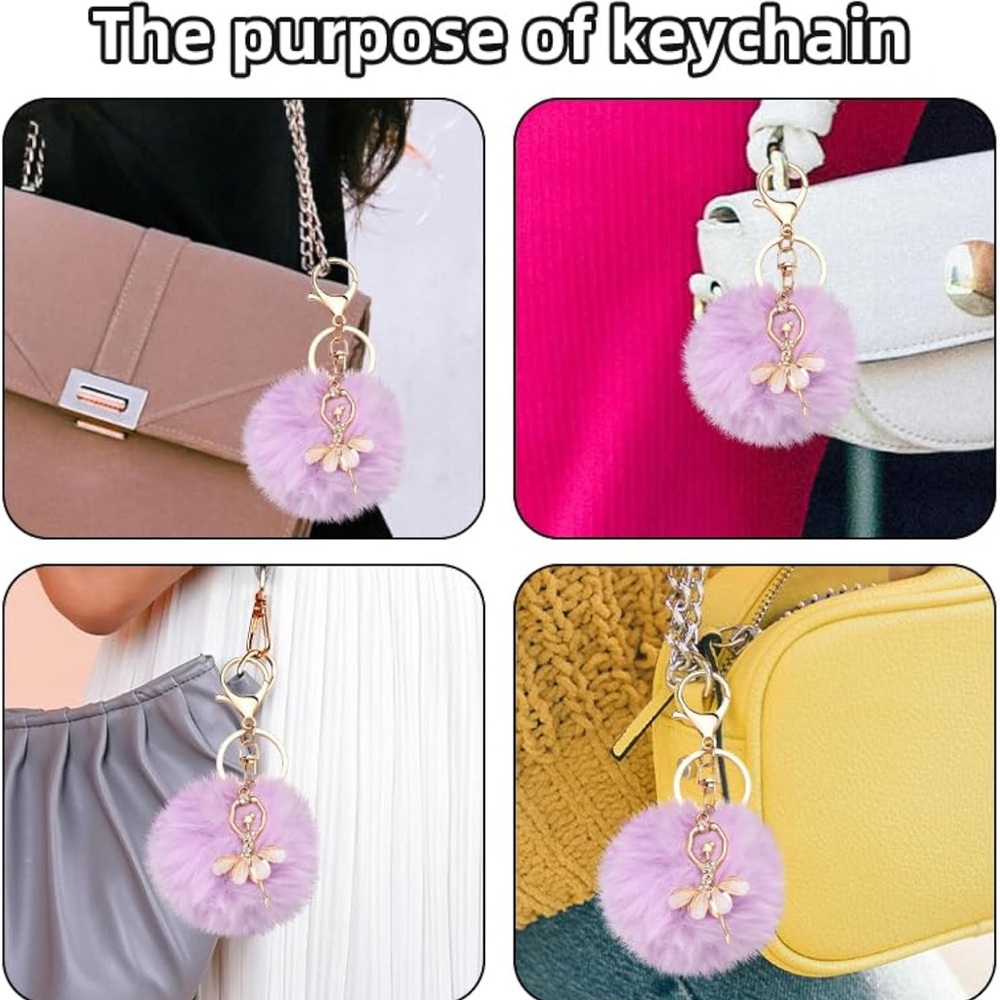Cute Lavender Ballerina Keyring β Brand New - Picture 4 of 8